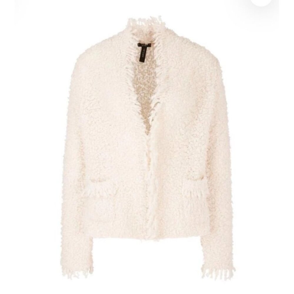 Marc Cain Bouclé Cardigan Jacket Knit in Germany – Cream (Size 12 US)